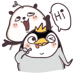 [LINEスタンプ] Sprout Panda and Penguin