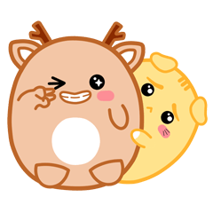 [LINEスタンプ] The Little Rascal Deer and friends