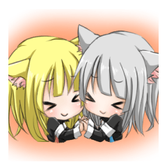 [LINEスタンプ] 双子の猫耳魔法少女