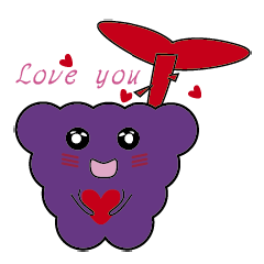 [LINEスタンプ] Smiling Grape