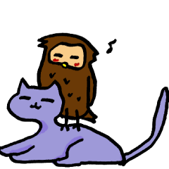 [LINEスタンプ] みみずくんとクーデレ猫
