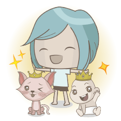 [LINEスタンプ] Hooman with Cat ＆ Baby