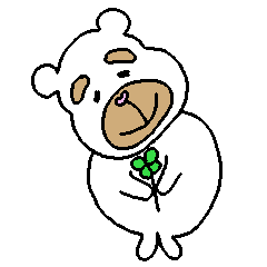 [LINEスタンプ] 太眉白クマboy