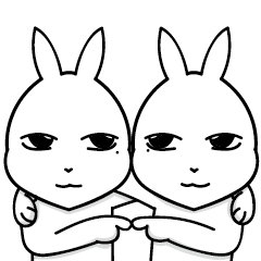 [LINEスタンプ] Mr. Bunny Laugh 2-Twins