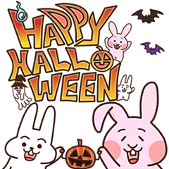 [LINEスタンプ] ワクワクうさぎのハッピーハロウィン♪