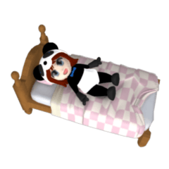 [LINEスタンプ] パンダの着ぐるみを着たソフィアの日常生活