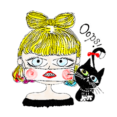 [LINEスタンプ] MASK GIRL AND YOGA CAT