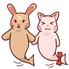 [LINEスタンプ] Sea rabbit with Sea cat in love