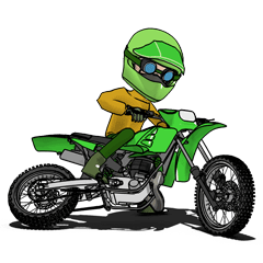 [LINEスタンプ] ライムグリーンのオフロードバイク！2