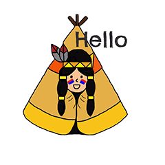 [LINEスタンプ] Holy- A Little Red Indian girl