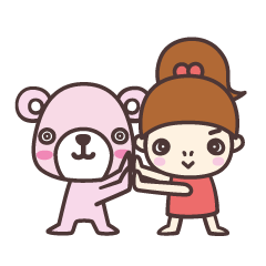 [LINEスタンプ] Little kuma and the sister