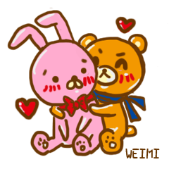 [LINEスタンプ] Wei Bear vs Mi Bunny