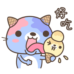 [LINEスタンプ] Ice cream Cat ＆ Sea lionの画像（メイン）