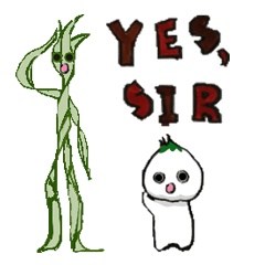 [LINEスタンプ] Garlic baby ＆ Grass