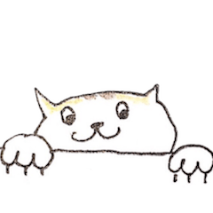 [LINEスタンプ] 三毛猫（白）