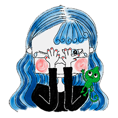 [LINEスタンプ] MASK GIRL AND THE CHAMELEON