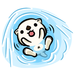 [LINEスタンプ] white Sea otters