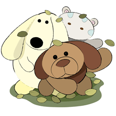 [LINEスタンプ] Me and my three dolls 1