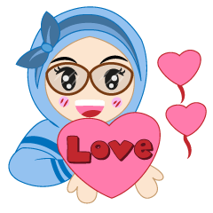 [LINEスタンプ] Hasnee Blue Hijab