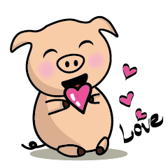 [LINEスタンプ] Fat pig in the world.