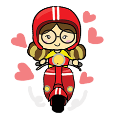 [LINEスタンプ] Helmet red