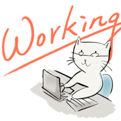 [LINEスタンプ] busy cat and her friends