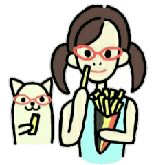 [LINEスタンプ] めが猫とメガネっ子。