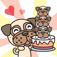 [LINEスタンプ] Love Pug World