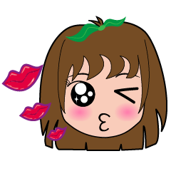 [LINEスタンプ] Cute apple girl