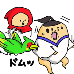 [LINEスタンプ] 童話シリーズ～モモタロさんと赤頭巾～