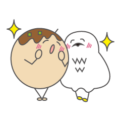 [LINEスタンプ] たこくんとシロフクロウ