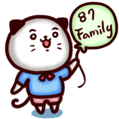 [LINEスタンプ] 87 Family-white catの画像（メイン）