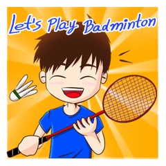 [LINEスタンプ] Let's play Badminton (ENG)