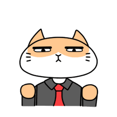 [LINEスタンプ] Bossy bussiness cat