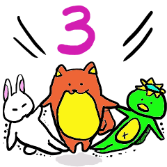 [LINEスタンプ] ウサギとカッパと犬？3！