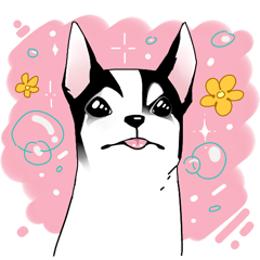 [LINEスタンプ] Greedy Dog - Flower