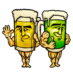 [LINEスタンプ] ビール男爵＆グリーンビール男爵