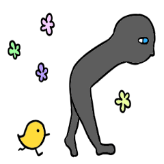 [LINEスタンプ] 曲がった男