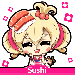 [LINEスタンプ] Pink Pink Childhood vol.5 the sushi day