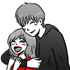 [LINEスタンプ] Manga couple in love 5の画像（メイン）
