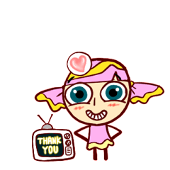 [LINEスタンプ] Animated Pink Candy 'Lucy' stickers