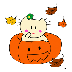 [LINEスタンプ] Dinkyneko ＆ Friends #7 Autumn ＆Halloween